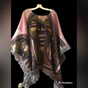 Fall is almost here! It’s Poncho weather. Brown/Pink Poncho by Poncho Artwear.
